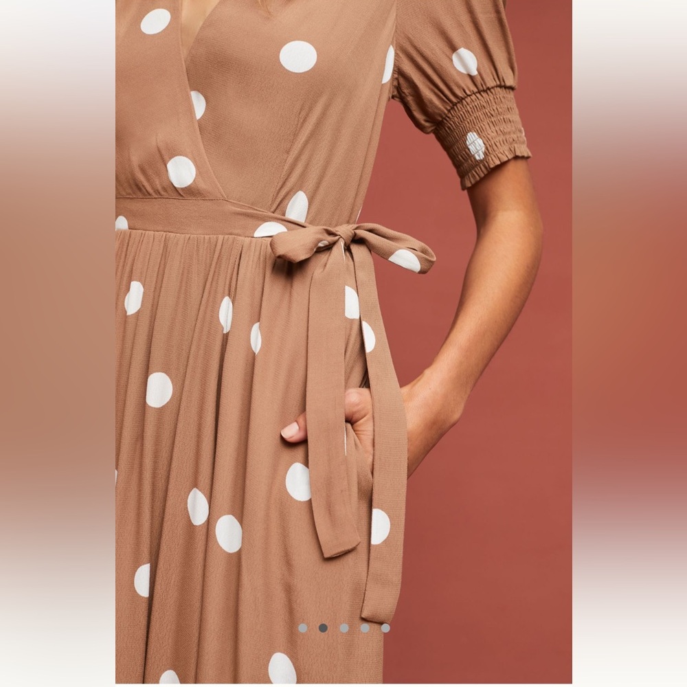 Anthropologie Maeve Bernice Polka Dot Wrap Dress (Size 4) - Picture 2 of 10